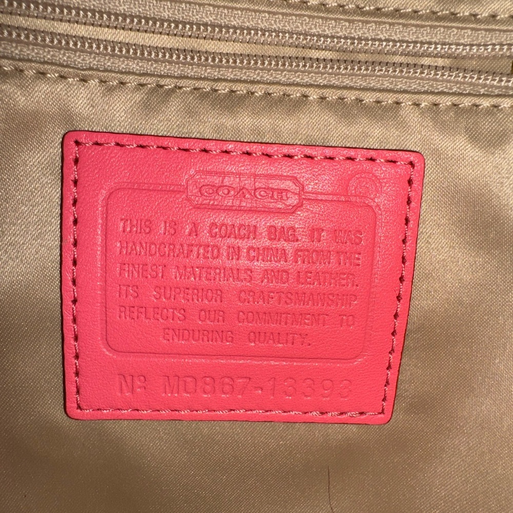 NWOT COACH AUTHENTIC BONNIE FOLD OVER SATCHEL BEIGE PINK - Picture 9 of 13